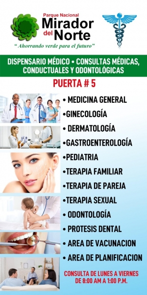 EL PARQUE NACIONAL MIRADOR DEL NORTE DISPONE DE UN CENTRO DE SALUD.